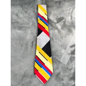 Lisle Paris François Vintage French Designer Tie Mondrian Color Block Geometric
